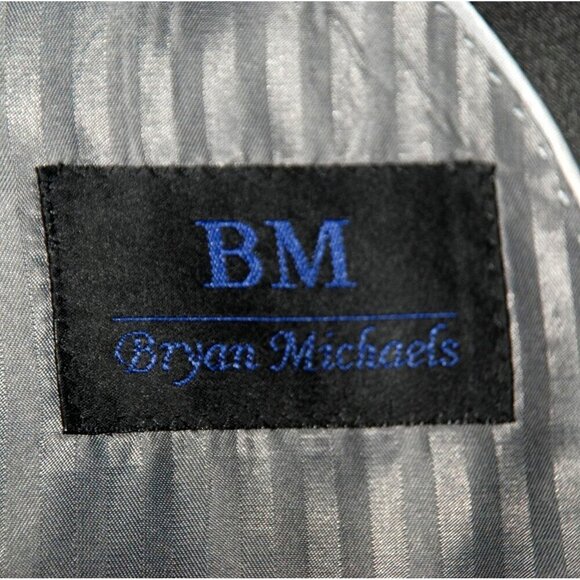 NWT Bryan Michaels Charcoal Gray & Black Tuxedo Suit Jacket Size 42R - Picture 7 of 9